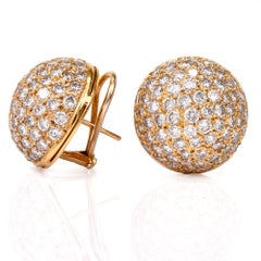 Chic Bombe Diamond Clip-On 18 Karat Gold Dome Earrings