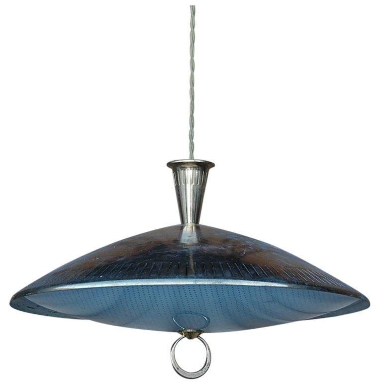 Chic brass and textured glass pendant light