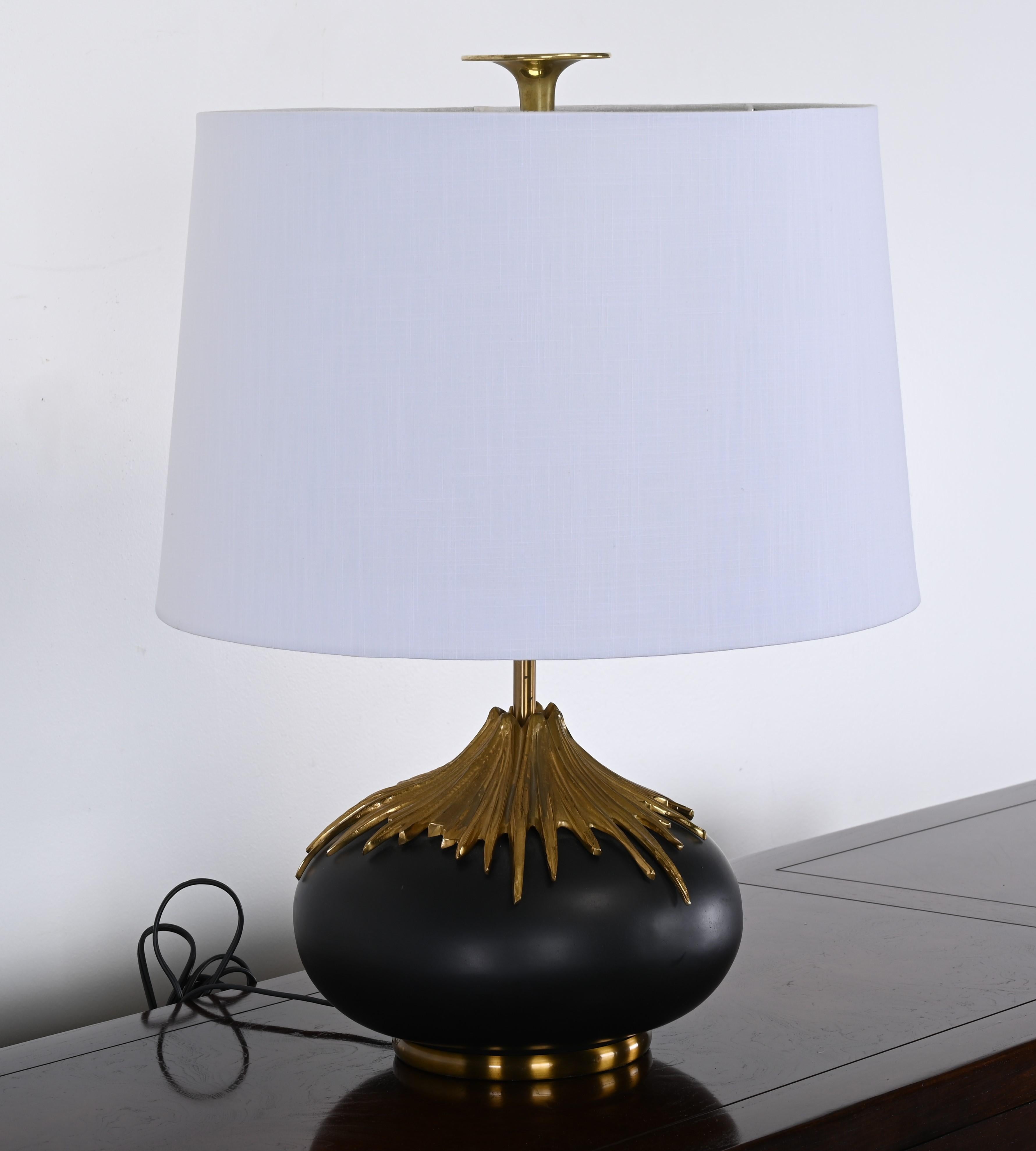 Chic Bronze Table Lamp by Maison Charles, France, 20th Century For Sale 2