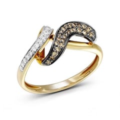 Chic Diamante Marrone Giallo Oro 14K Orecchini per lei