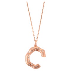 Chic "C" Initial Pendant Necklace with Sparkling Zirconia in 925 Sterling Silver