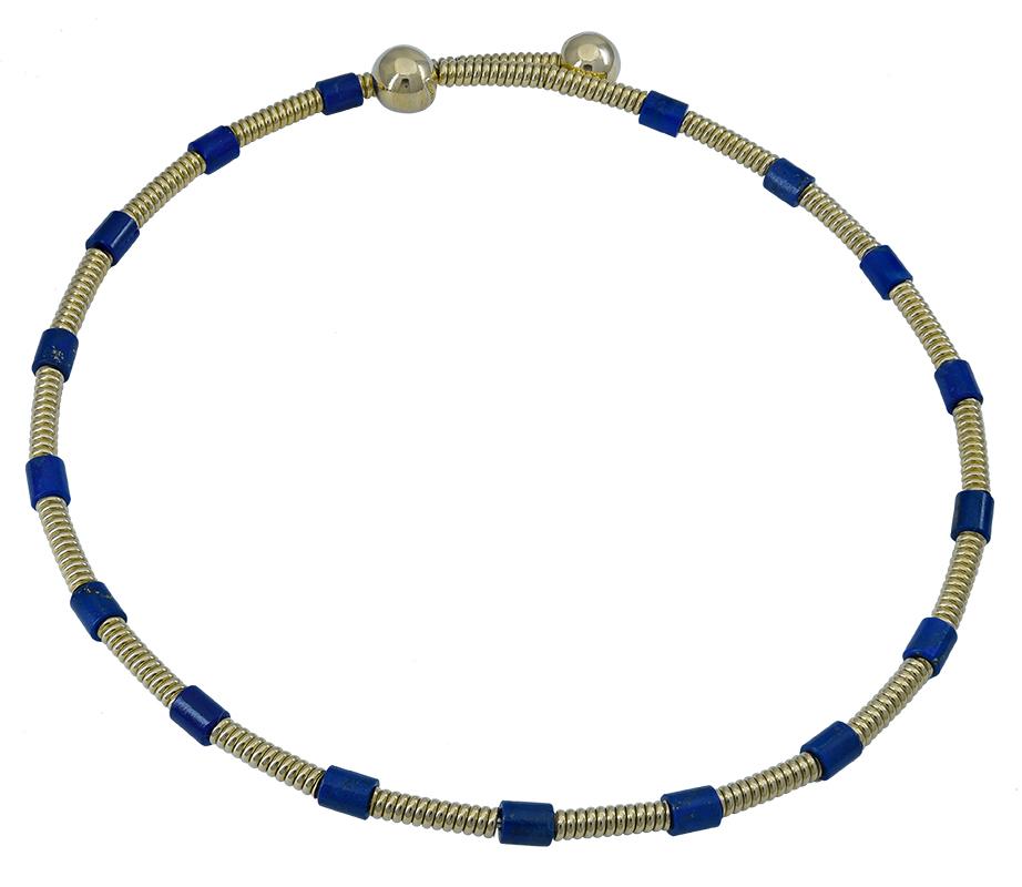 Chic Cartier Gold and Lapis Choker In Excellent Condition In New York, NY