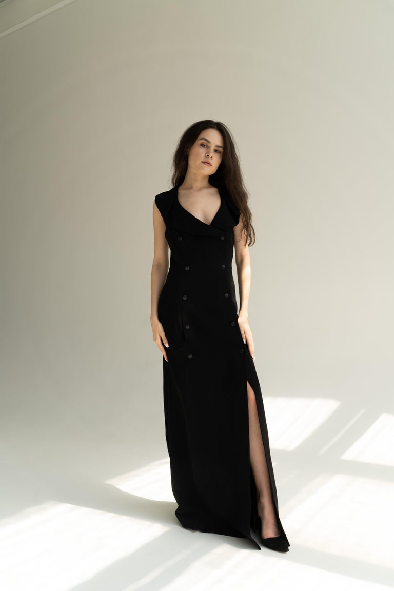 Chanel black maxi gala dress