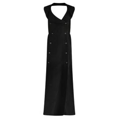 Chic! Chanel 97c Karl Lagerfeld Cruise 1997 Black Evening Dress & Logo Buttons