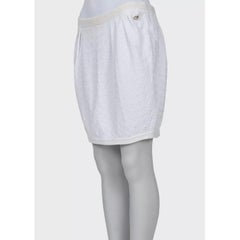 Chic Chanel White Cotton Slim Skirt Sz.40/L