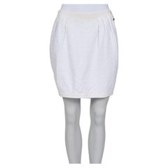 Chic Chanel White Cotton Slim Skirt Sz.40/L