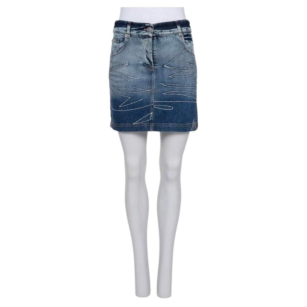 Chic Christian Dior Blue Denim Mini Skirt - FR34/XS