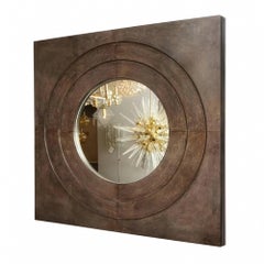 Cercles chics dans un miroir carré en parchemin