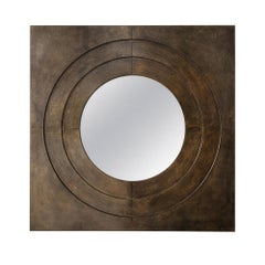 Cercles chics dans un miroir carré en parchemin