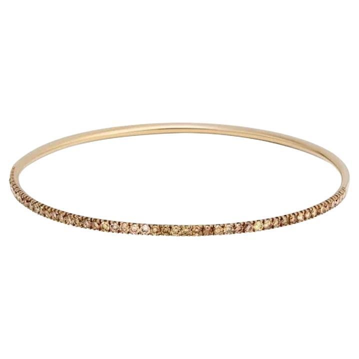 Bracelet Chic Cognac Diamants Or Rose 18k pour Elle en vente