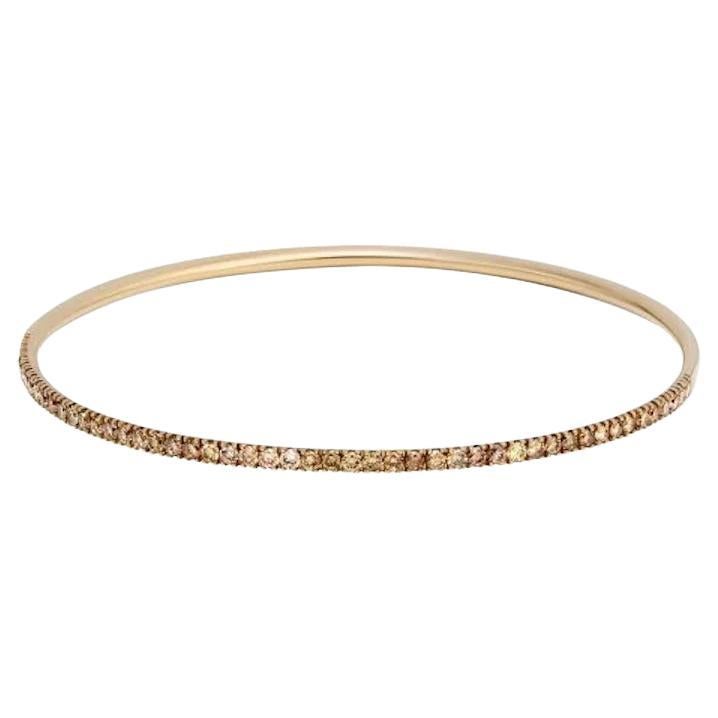 Chic Cognacfarbenes Diamanten Roségold 18k Band-Armband für ihr