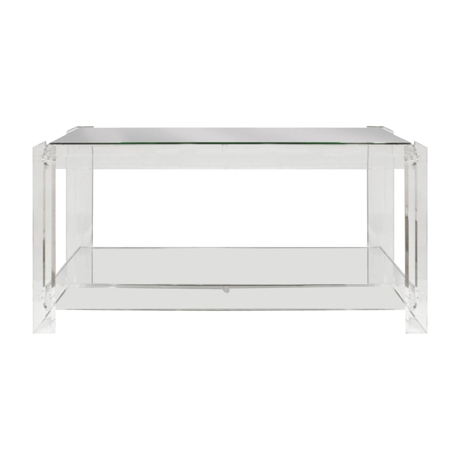Chic Console Table in Lucite with Mirror Tops, 1970s