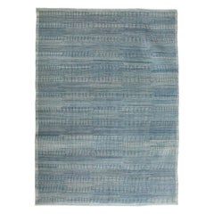 Hand-knotted Wool Contemporary Persian Rug, Blue, 9’ x 12’