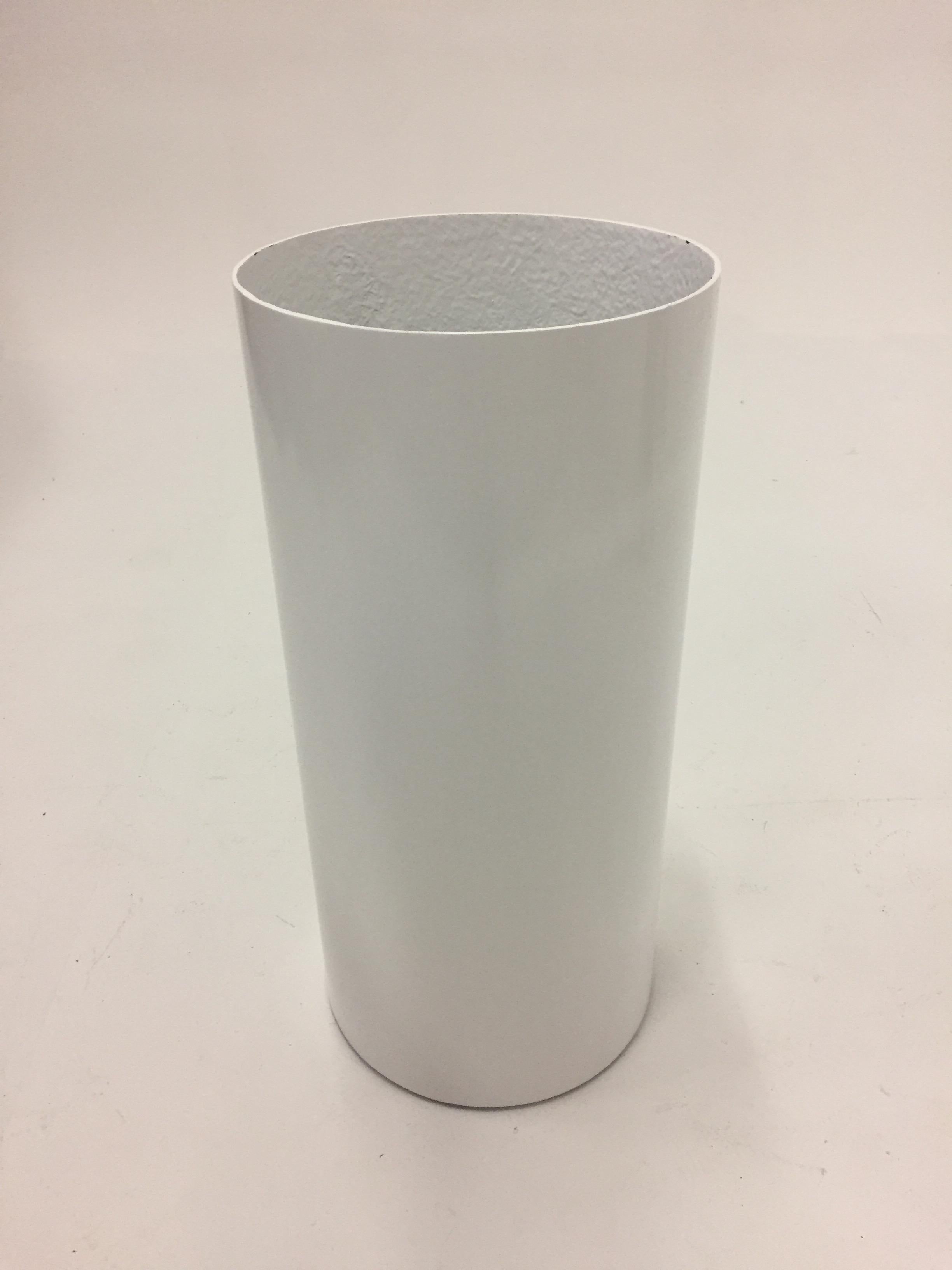 A cool white lacquered fiberglass pedestal with a 2.5