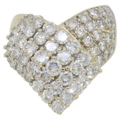 Elegante Anillo de Cóctel Bypass de Diamantes de Oro Amarillo de 14k
