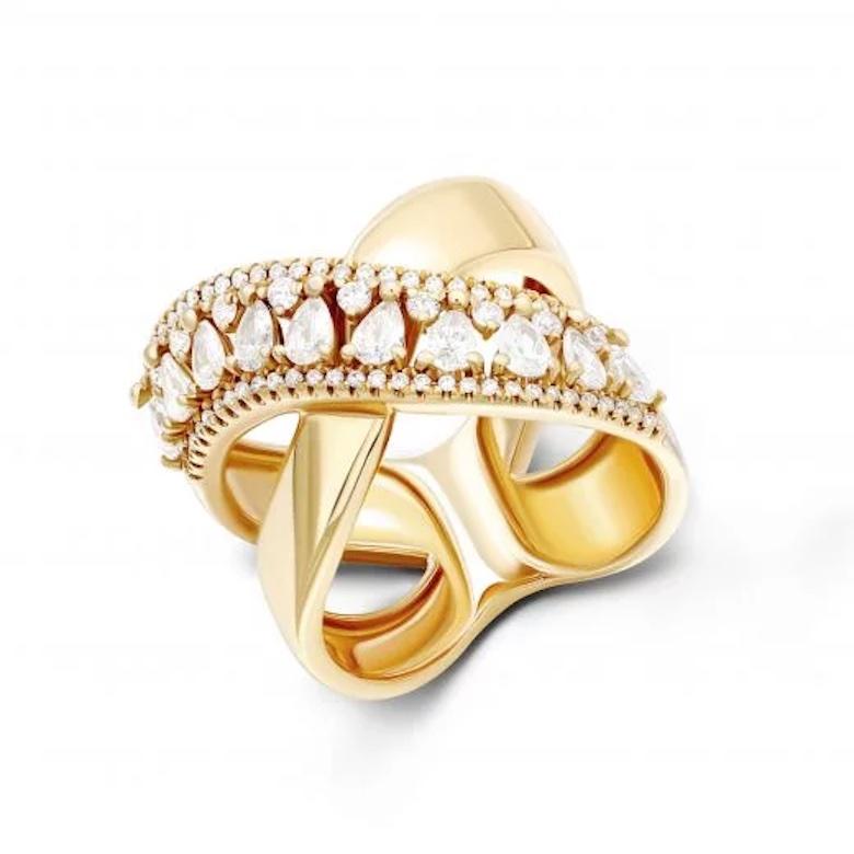 Schicker Diamant Rose 14k Gold Ring für Sie (Moderne) im Angebot