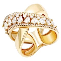 Chic Diamond Rose 14k Gold Ring for Her