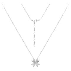  Chic  Diamant-Halskette mit Anhänger aus Weiß 14k Gold mit Diamanten für sie