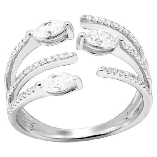 Schicker Diamant Weißgold 18K Exklusiver Ring für Sie im Angebot