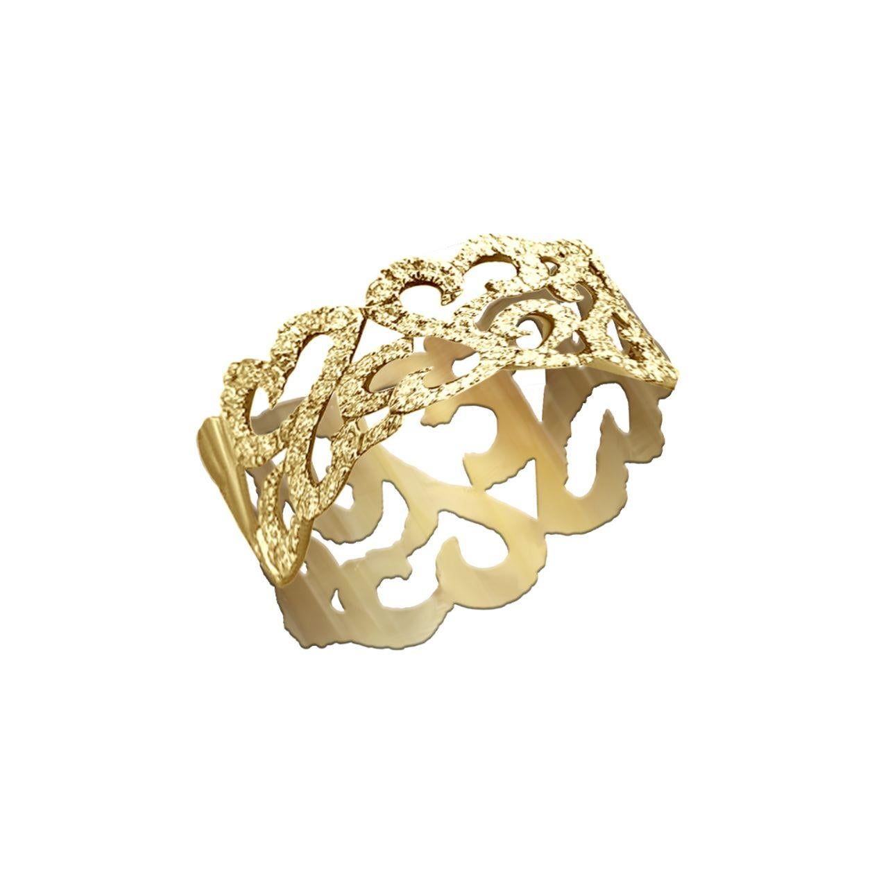 Women's Chic Diamond Yellow 14k Gold Ring for Her For Sale