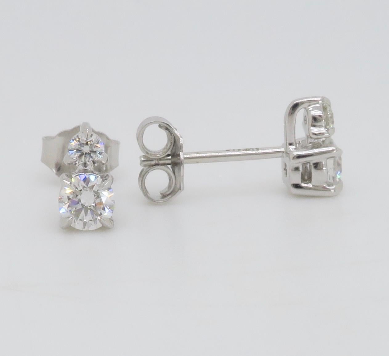 Chic Double Diamond Stud Earrings 4