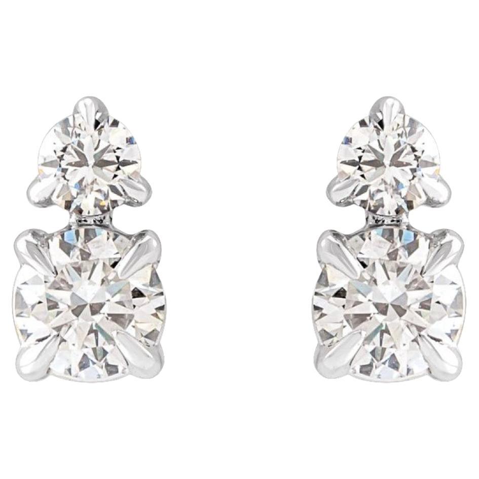 Chic Double Diamond Stud Earrings