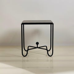 Chic 'Entretoise' Black Limestone Side Table by Design Frères