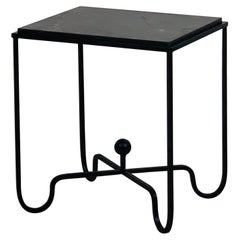 Chic 'Entretoise' Black Limestone Side Table by Design Frères