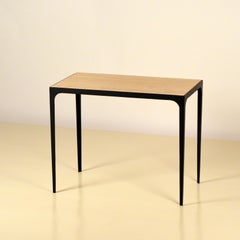 Chic 'Esquisse' Grooved Ivory Travertine Side Table by Design Frères