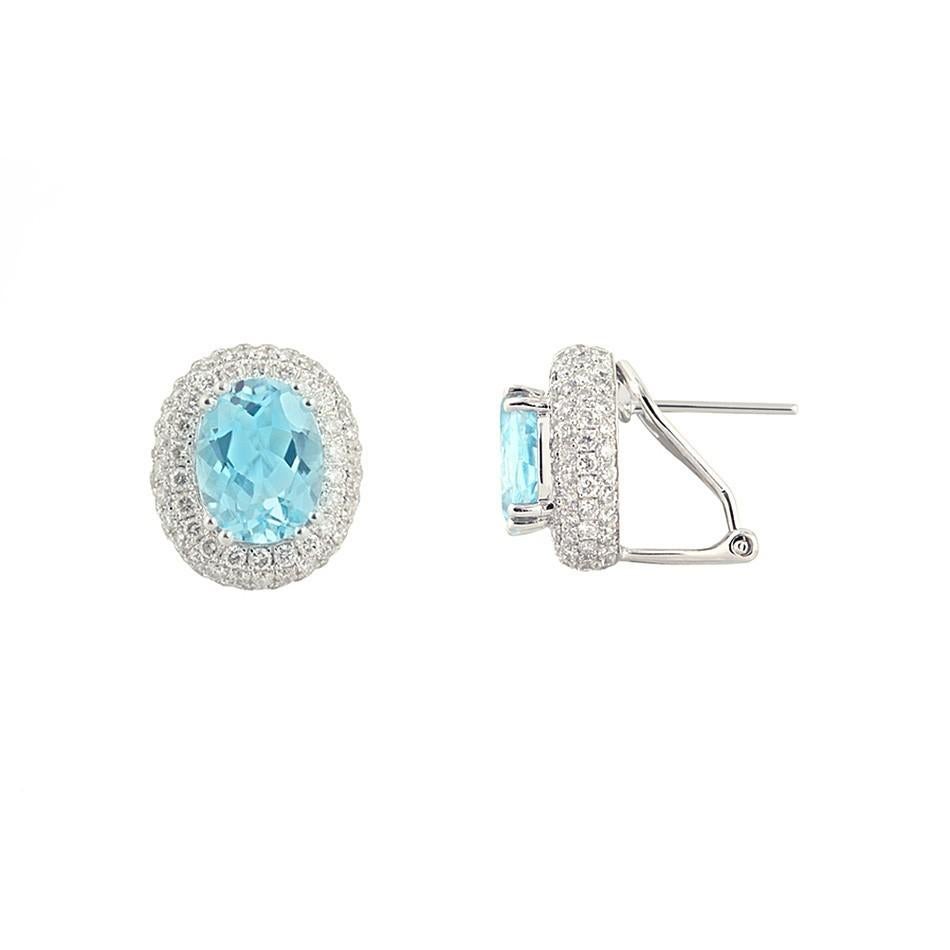 Modern Chic Every Day Natkina Lever-Back Precious Diamond Topaz Earrings For Sale