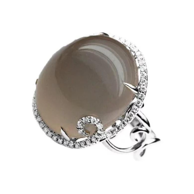 Modern Chic Every Day Natkina Lever-Back Precious Quartz Diamond Ring for Her For Sale