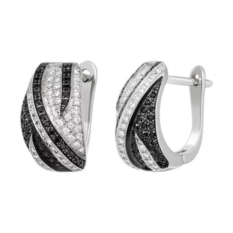 Modern Chic Every Day Natkina Precious Black Diamond White Gold Earrings for Her For Sale