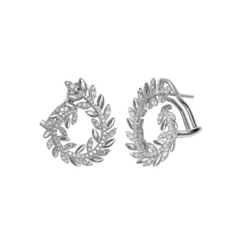 Modern Chic Every Day Precious Wings Diamond White Gold Earrings for Her For Sale