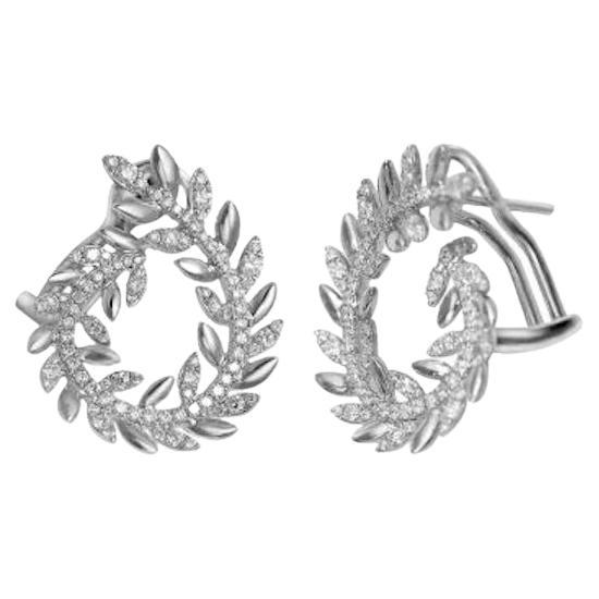 Chic Every Day Precious Wings Diamond White Gold Earrings for Her For Sale