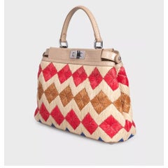 Chic Fendi Medium Raffia Peekaboo X-Tote Bag