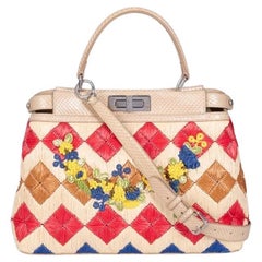 Chic Fendi Medium Raffia Peekaboo X-Tote Bag