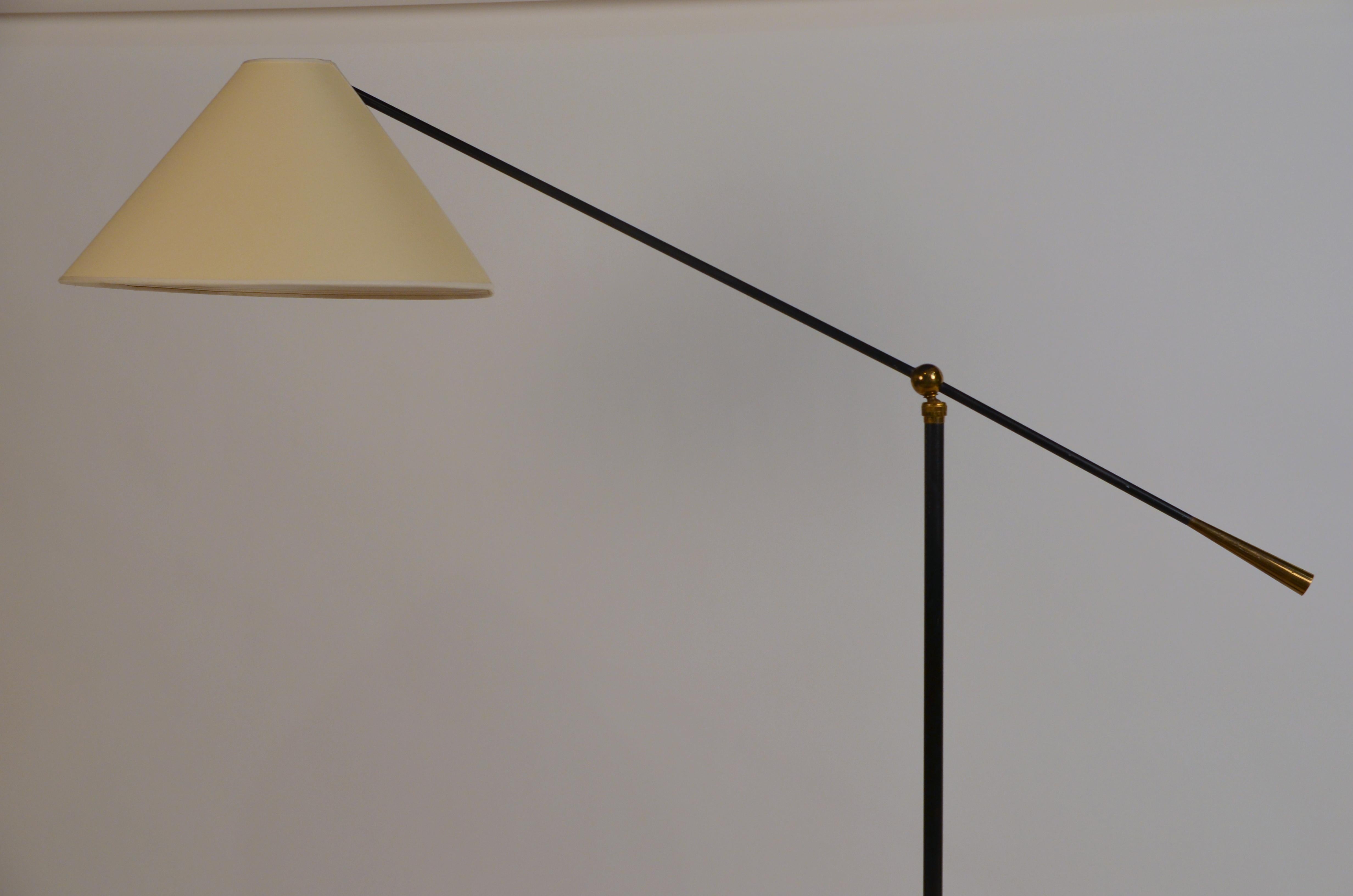 Mid-Century Modern Chic French 1950s Articulated Floor Lamp by Maison Lunel