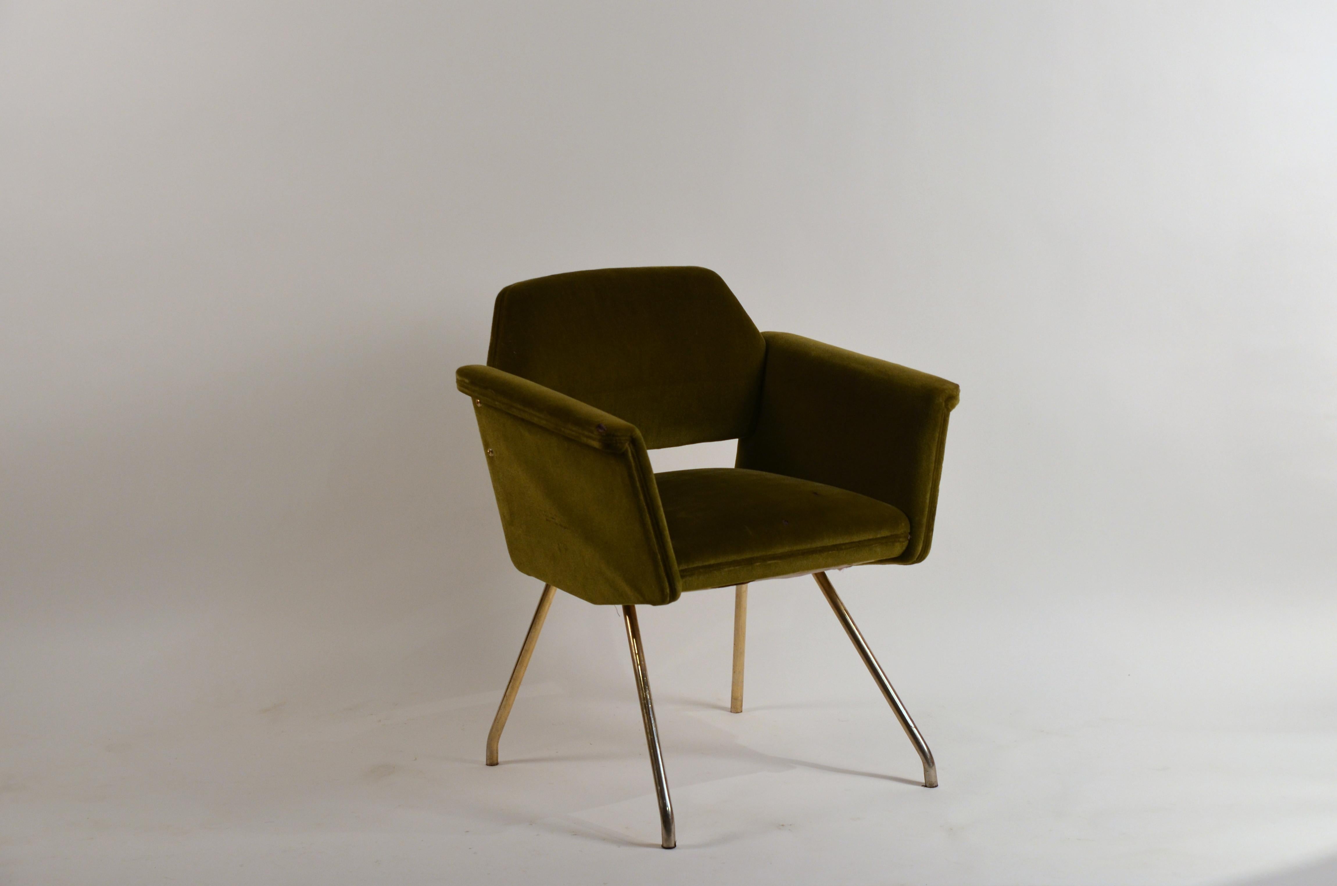Rare French 1950s 'Prisme' armchair by Joseph-André Motte.

Original Steiner tag number 41079 under the seat.

25 in. arm height.

Joseph-André Motte was a French furniture and interior designer, considered one of the most influential Post-War