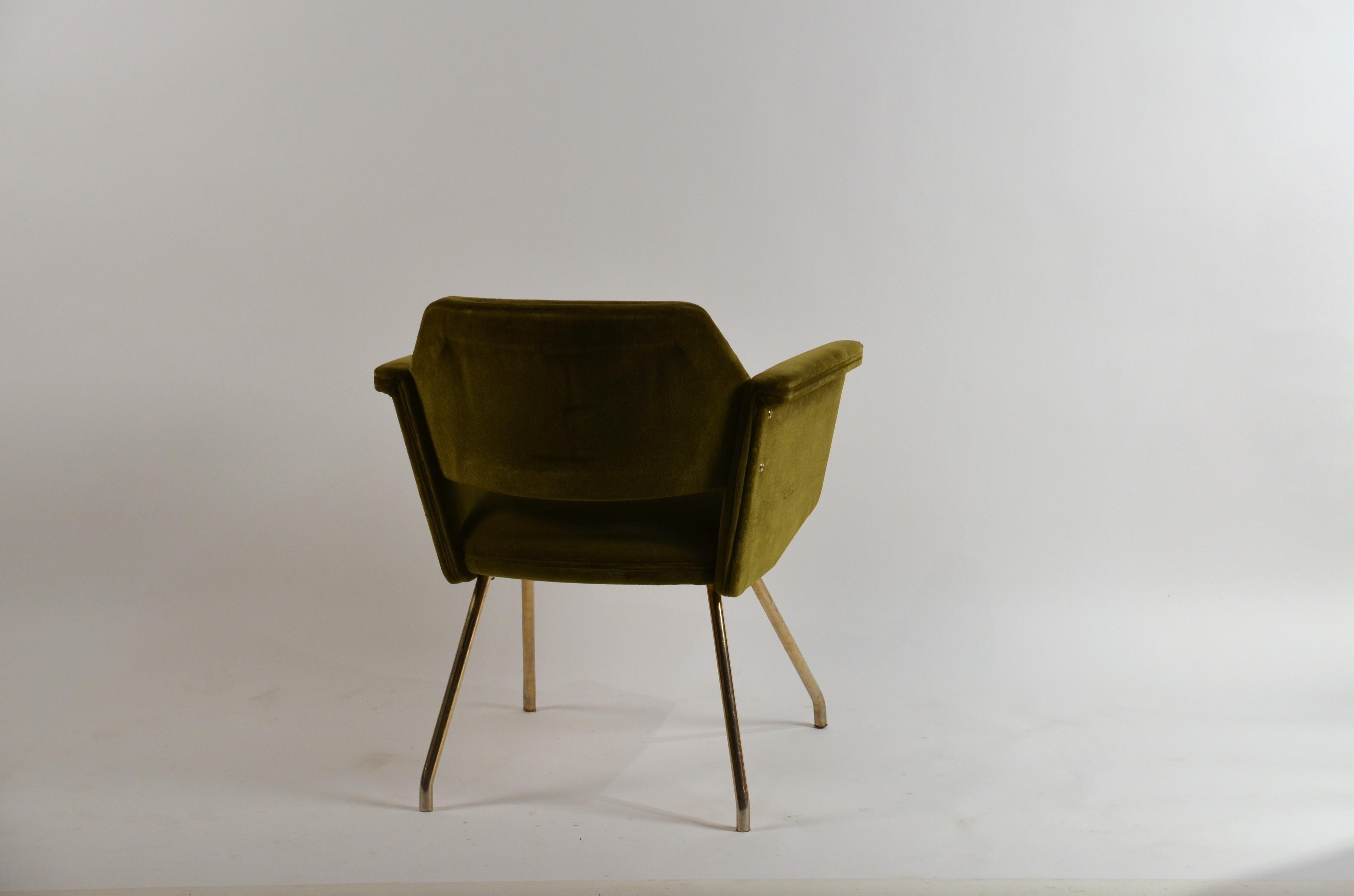 Steel Chic French 1950s 'Prisme' Armchair by Joseph-André Motte