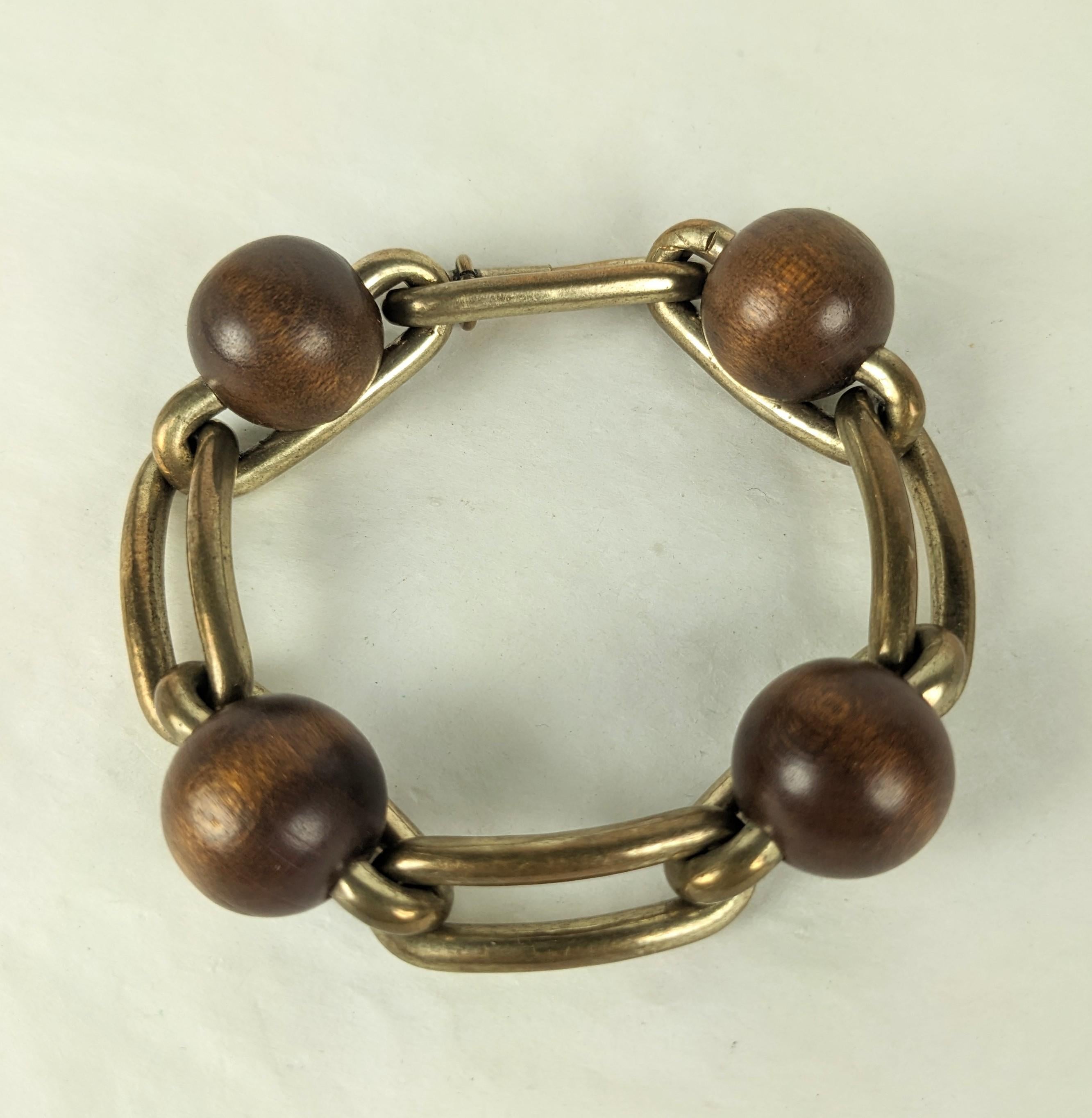 Women's or Men's Chic French Art Deco Link Bracelet For Sale