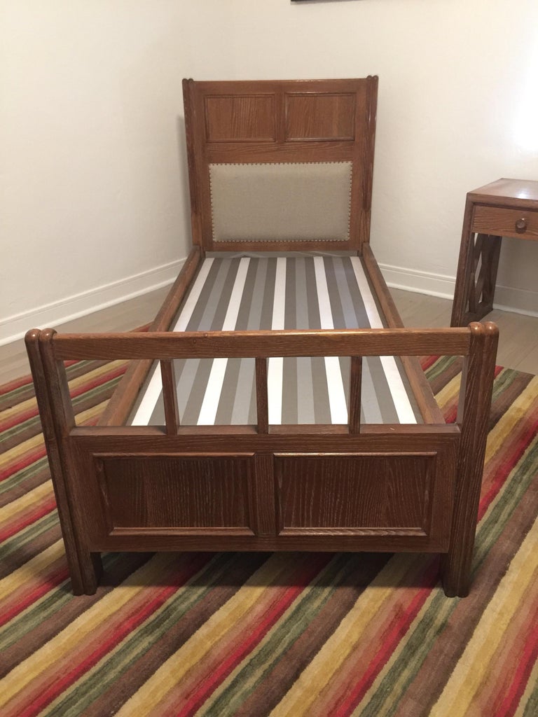 Chic French Oak Twin Beds from the 1940s, Pair For Sale at 1stDibs