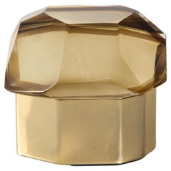 Chic Gem Cut Murano Glass Lidded Box