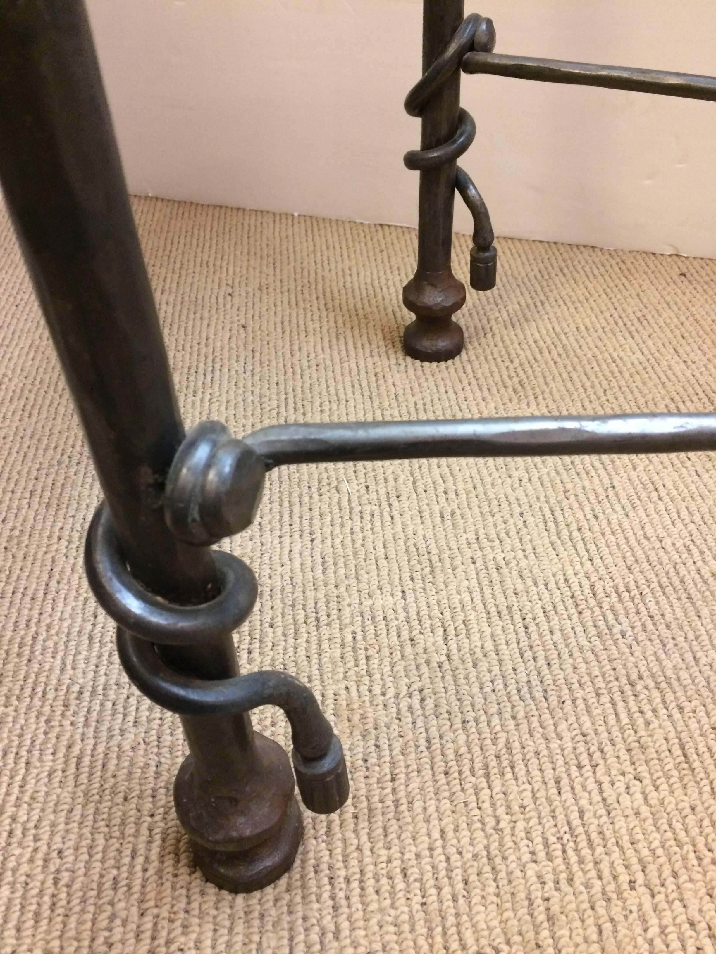 Chic Giacometti Style Iron and Glass Console Table In Excellent Condition In Hopewell, NJ