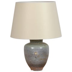 Retro Chic Glazed Ceramic Table Lamp by Accolay Pottery, France