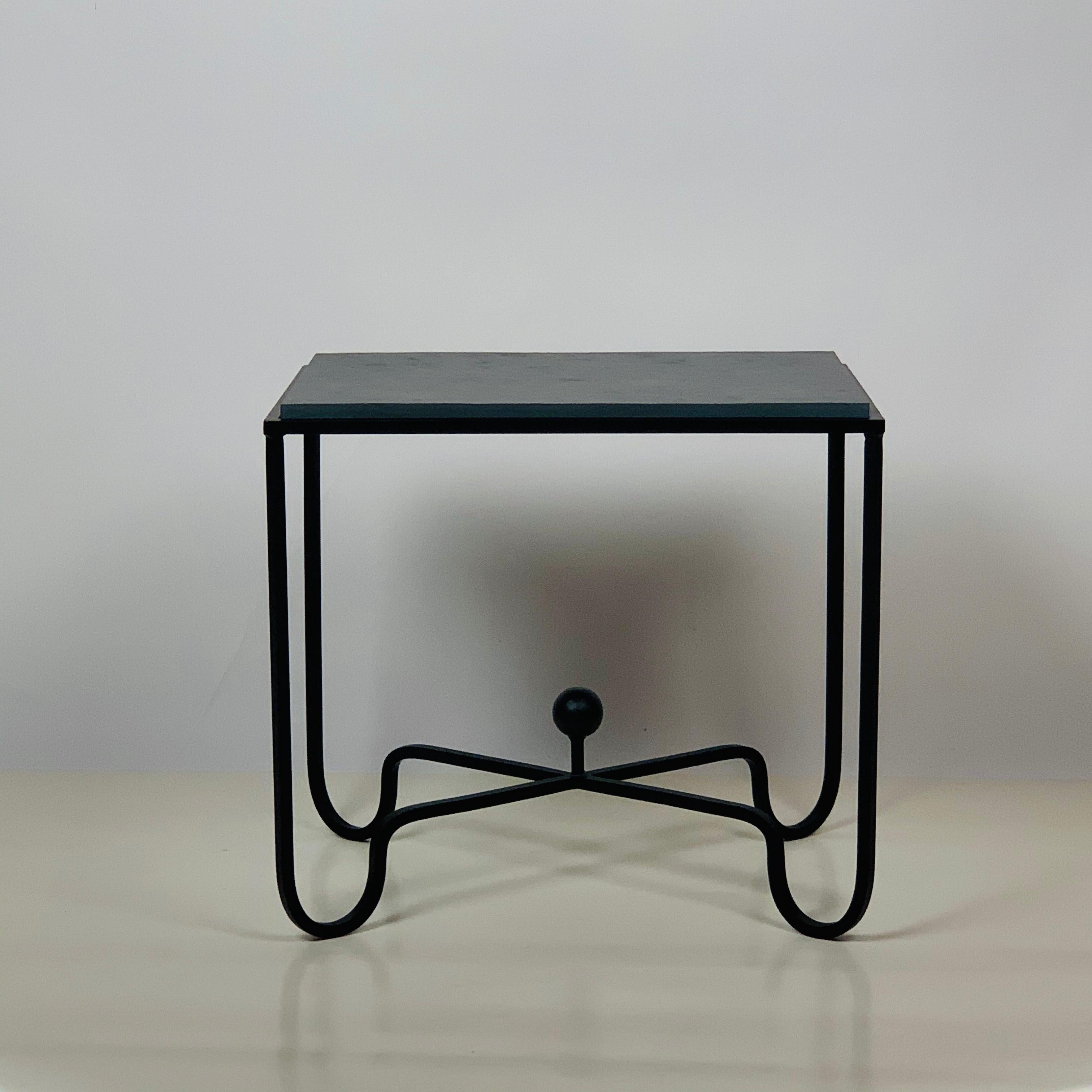 Chic grey slate 'Entretoise' side table by Design Frères.