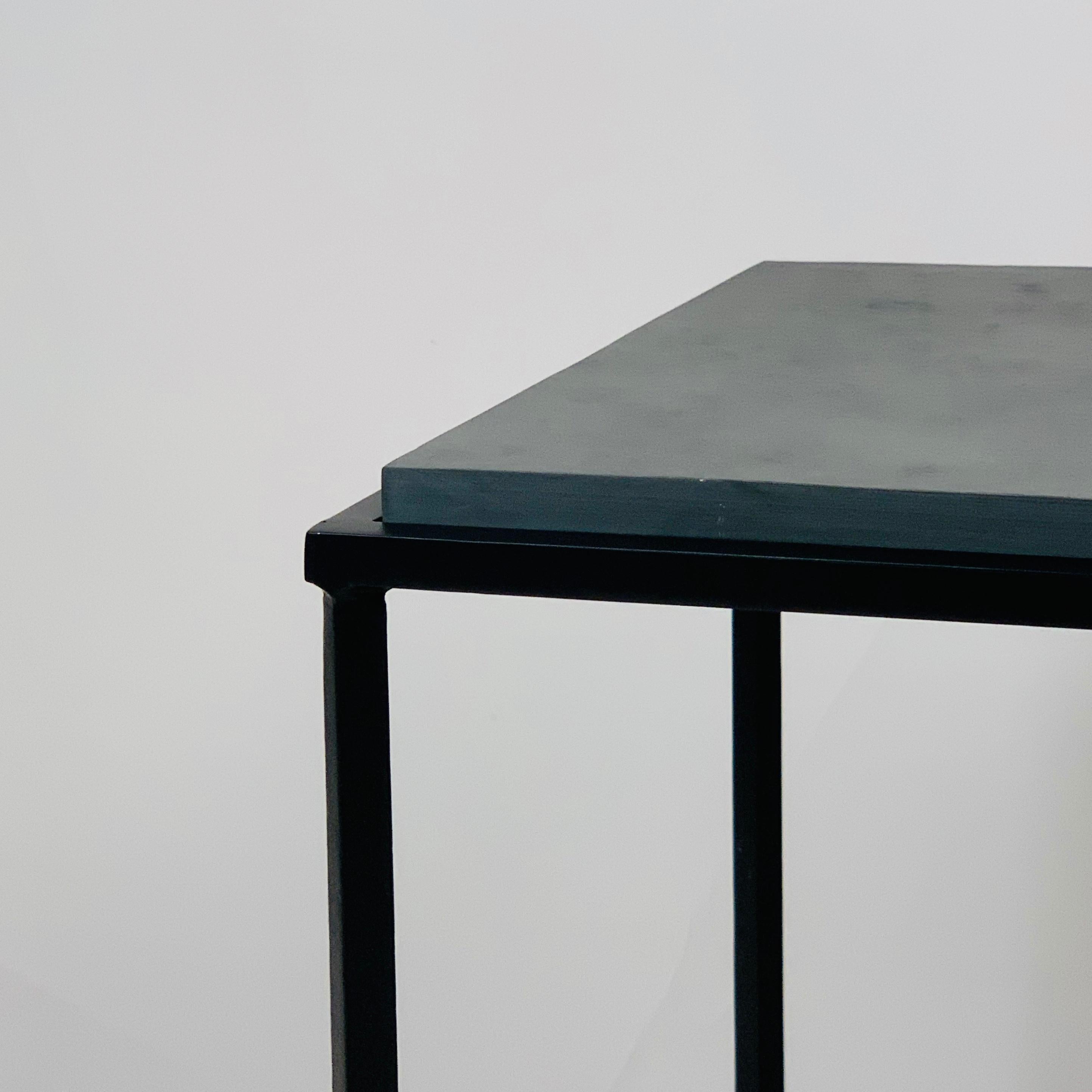 French Chic Grey Slate 'Entretoise' Side Table by Design Frères For Sale