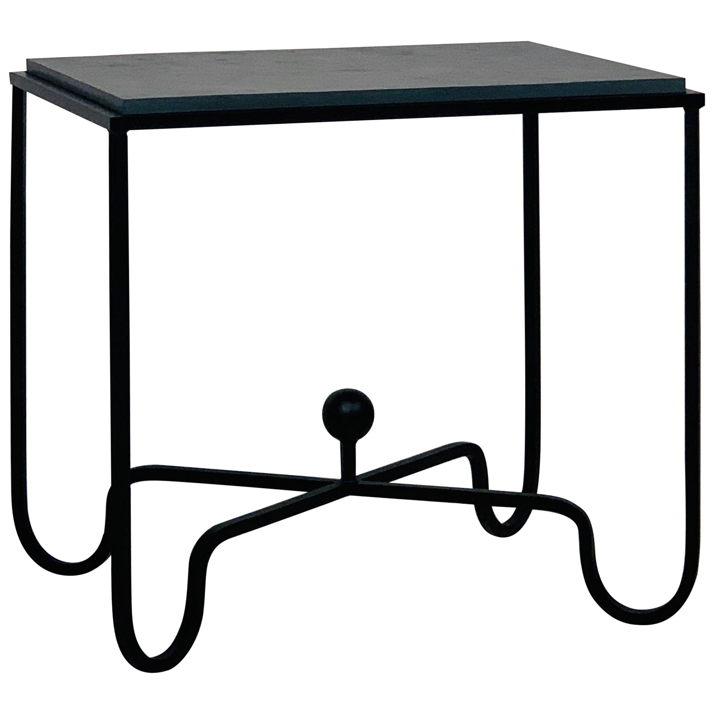 Chic Grey Slate 'Entretoise' Side Table by Design Frères