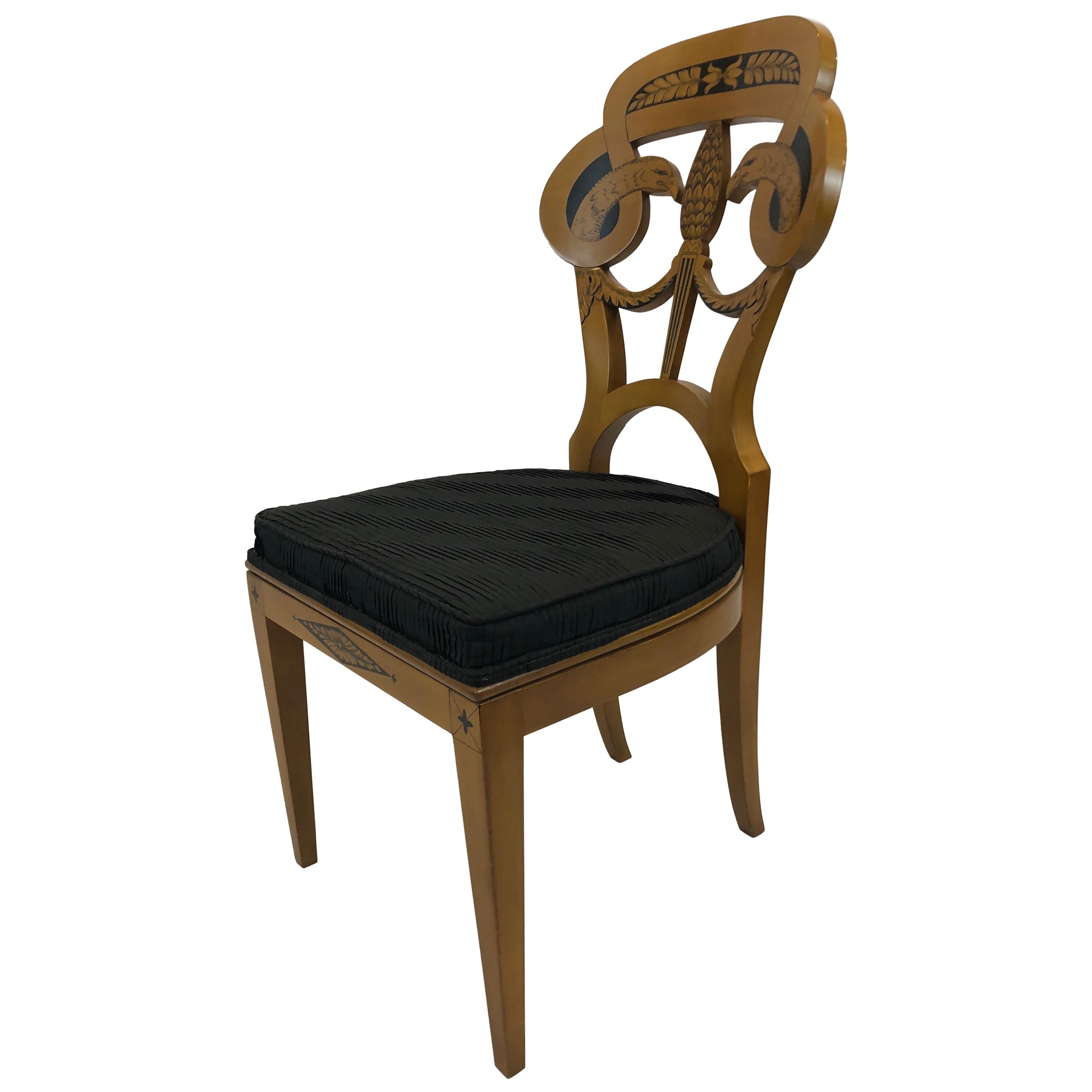 Chic Hand Painted John Widdicomb Neoclassical Style Accent Side Chair