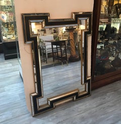 Chic Venetian Style Hollywood Regency Mirror with Mahogany Frame