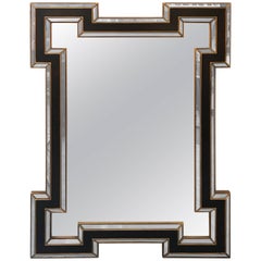 Chic Venetian Style Hollywood Regency Mirror with Mahogany Frame